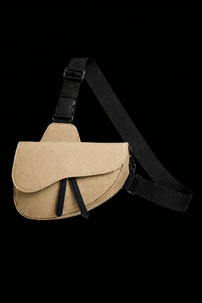 High Quality Beige Men Saddle Bag