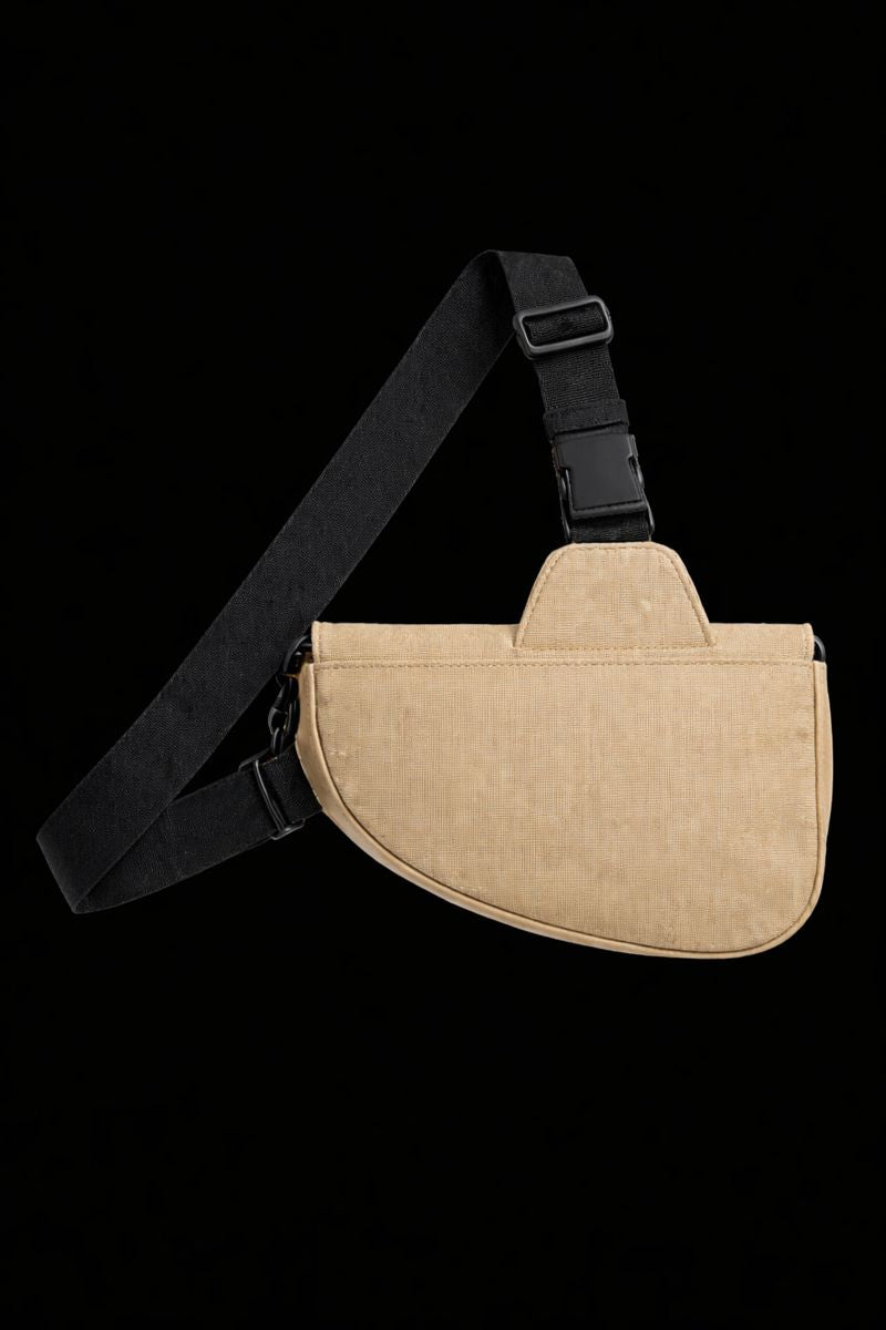 High Quality Beige Men Saddle Bag