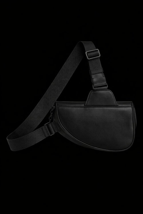 High Quality Black Mens Saddle Bag